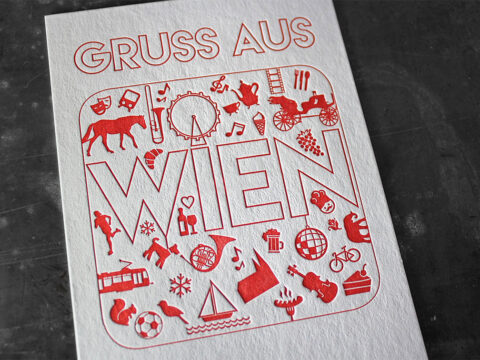 Grußkarten Letterpress hochwertig außergewöhnlich Prägedruck Tiefprägung Wien Gmund Heidi Baumwollpapier