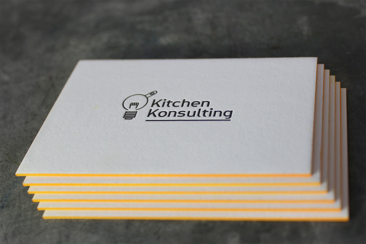 Visitenkarten Letterpress Farbschnitt Buchdruck