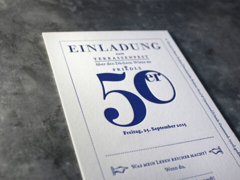 Geburtstagseinladung Einladung Geburtstag Baumwollpapier 710 g Letterpress Buchdruck Heidelberger Tiegel