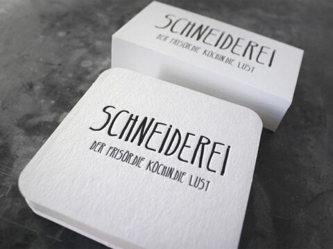 Bierdeckel Visitenkarten Letterpress Buchdruck Baumwollkarton Coaster