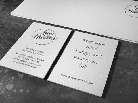 Letterpress Buchdruck Visitenkarten Compliment Card Wien Colorplan